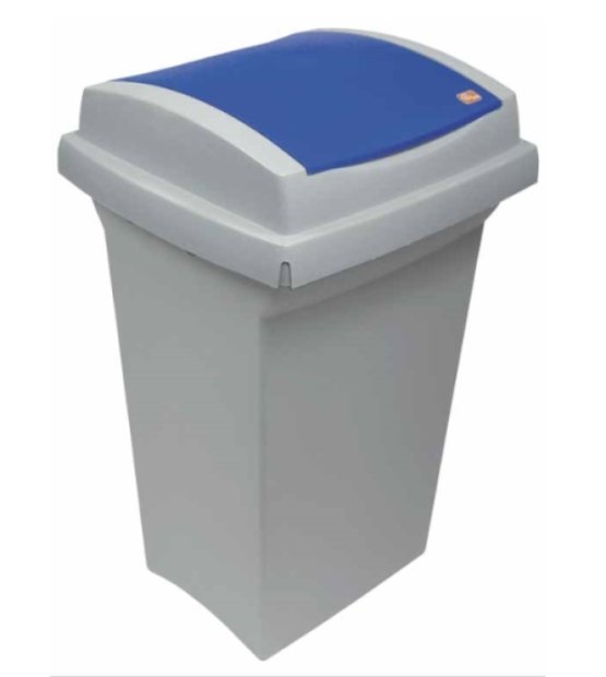 GRAY SORTED WASTE TANK, 55 L VOLUME, BLUE LID