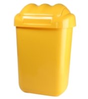 WASTE BASKET LAFA 15 L, DIM. 29.5 X 26.5 X 39 CM, YELLOW