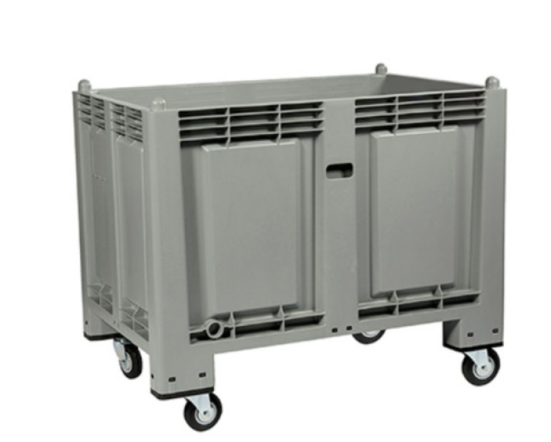 PLASTIC TRANSPORT BOX DIMENSIONS 1000 X 700 X 650 MM, 4 LEGS, DARK GRAY, NOT. 80124180(2)