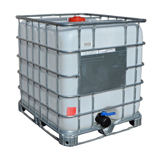 SCHÜTZ 1000 L IBC CONTAINER REASONED / ENDED WITH UN, METAL PALLET, 150/80,  NATUR INNER BOTTLE