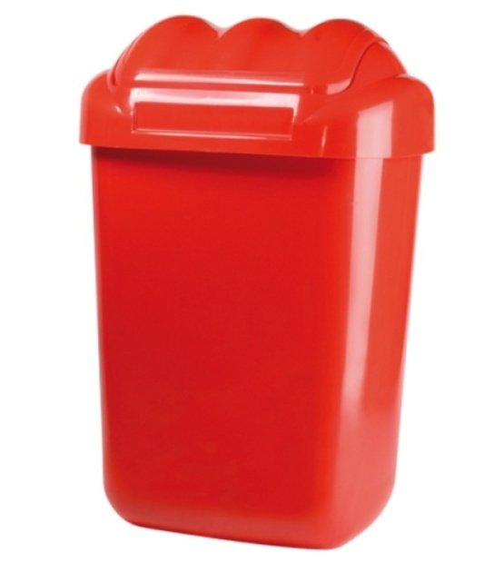 WASTE BASKET LAFA 50 L, DIM. 39 X 33 X 66 CM, RED