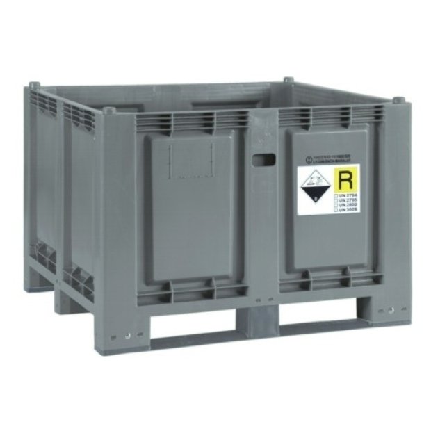 PLASTIC TRANSPORT BOX DIMENSIONS 1200 X 1000 X 830 MM, 3 LINES, ATX GRAY FOR BATTERIES UN, 80124870