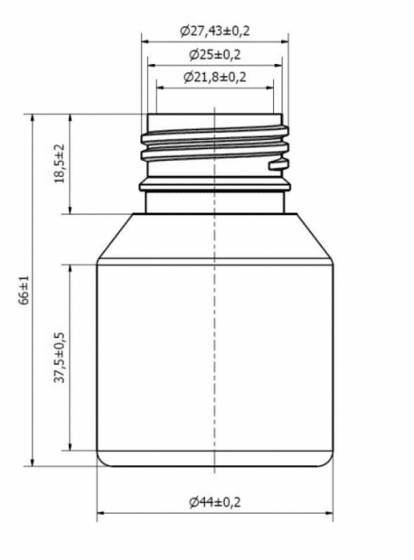 BOTTLE HDPE 50 ML NATUR COLA, WITHOUT CLOSING(2)