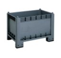 PLASTIC TRANSPORT BOX DIMENSIONS 1000 X 700 X 650 MM, 4 LEGS, DARK GRAY, NOT. 80124180