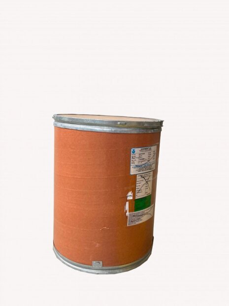 USED CARDBOARD BARREL APPROXIMATELY 90L, 460x590 MM, PLYWOOD BOTTOM AND LID WITHOUT UN, WITHOUT SEAL