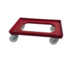 PLASTIC CART WITH POLYAMIDE WHEELS DIAMETER 100 MM DIM. 610 X 410 X 150 MM RED