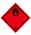 ADR STICKER - FLAMMABLE LIQUIDS NO. 3 - BLACK FLAME (10 x 10 cm) LABEL 29003