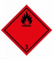 ADR STICKER - FLAMMABLE LIQUIDS NO. 3 - BLACK FLAME (10 x 10 cm) LABEL 29003