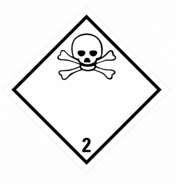 ADR SELF-ADHESIVE STICKER - TOXIC GASES NO. 2 (10 X 10CM) LABEL 290024