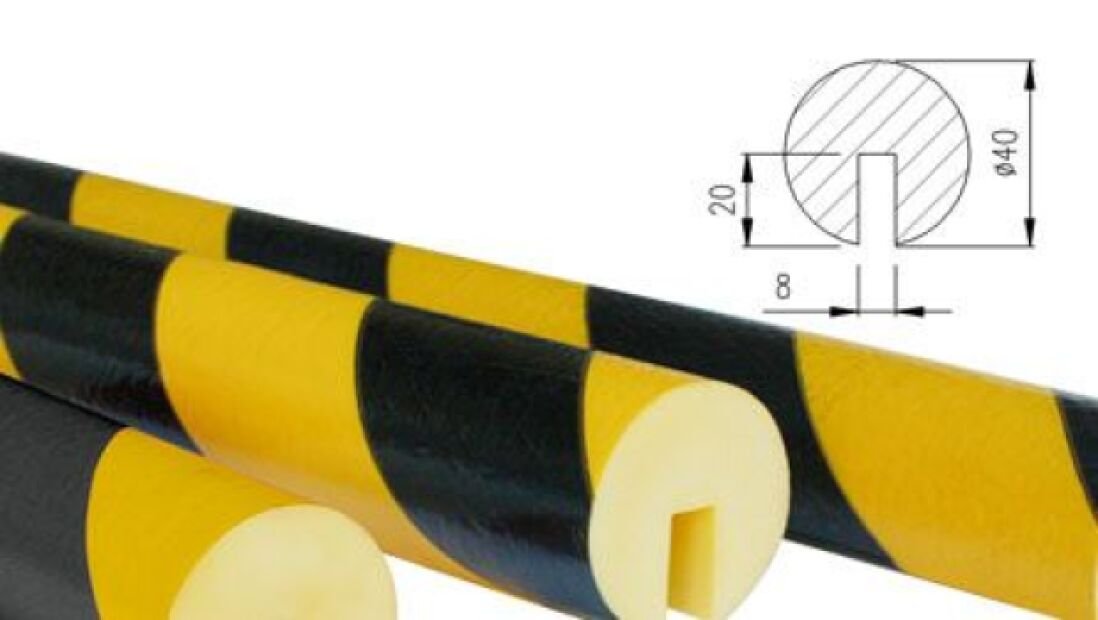 PROTECTIVE AND WARNING EDGE, BLACK-YELLOW (DIAMETER 4X100CM) PROFILE 2