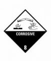 ADR STICKER SELF-ADHESIVE - CORROSIVE SUBSTANCES NO. 8 - CORROSIVE (10 X 10 CM) LABEL 29008C