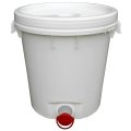 PP KBELÍK 30 L ROUND WHITE / WHITE DOWN WITH DRAIN 2 LID WITH LOCK(2)2