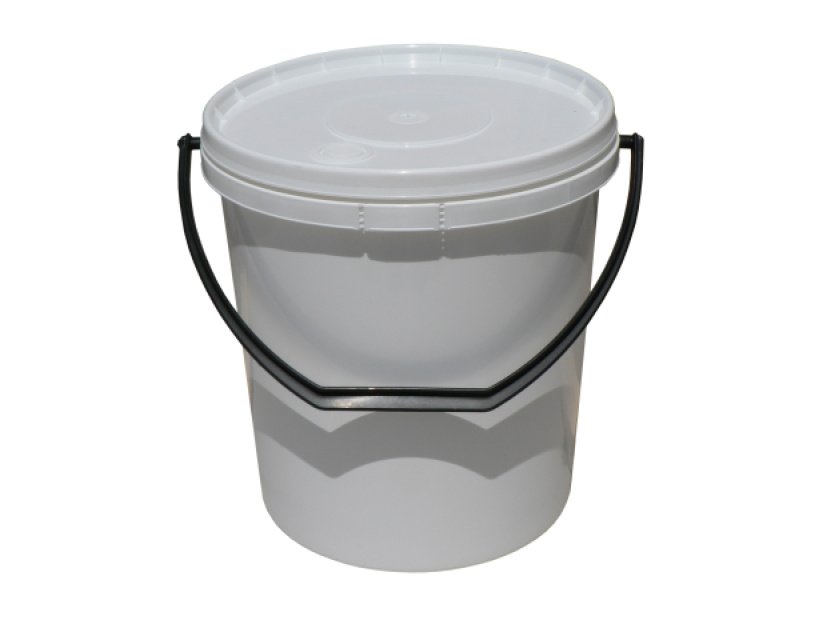 PP KBELÍK 10 L ROUND WHITE / WHITE PLASTIC HOLDER INCLUDING LID (504KS / PALLET)