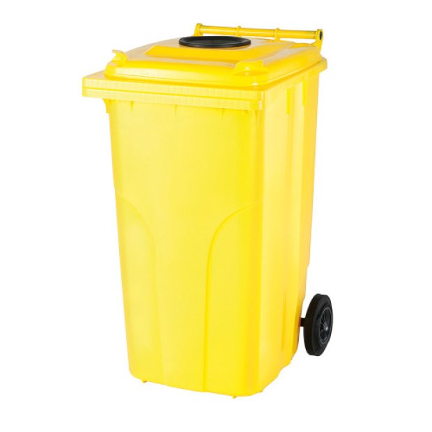 PLASTIC ASHTRAY 240L MUNICIPAL WASTE TANK yellow GARAGE IN LID