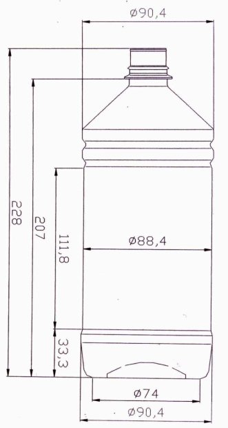 PET BOTTLE 1 L CLEAR  TYPE 0111 WITHOUT CLOSING(2)