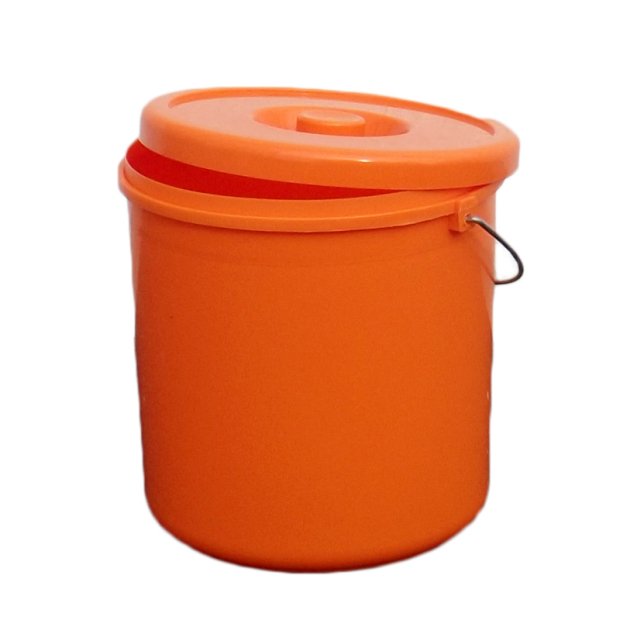 PLASTIC BASKET WITH LID 10 L ORANGE(2)