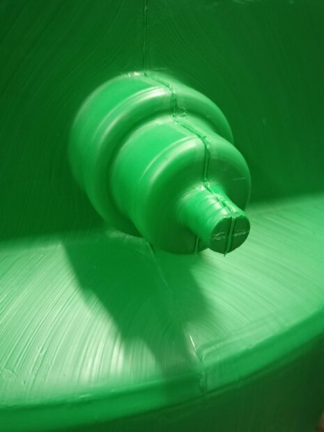 HDPE TANK 1000 L GREEN LID DN 400 MM GALVANIZED CLAMPING CIRCUIT(2)