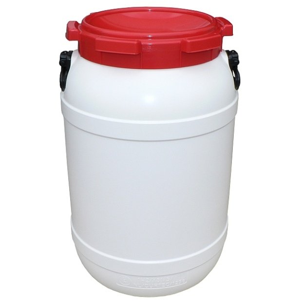 PLASTIC SUD 68.5L UN WHITE / RED HOLDER SCREW LID