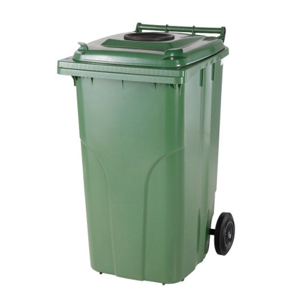 PLASTIC ASHTRAY 240L MUNICIPAL WASTE BOTTLE GREEN GARAGE IN LID