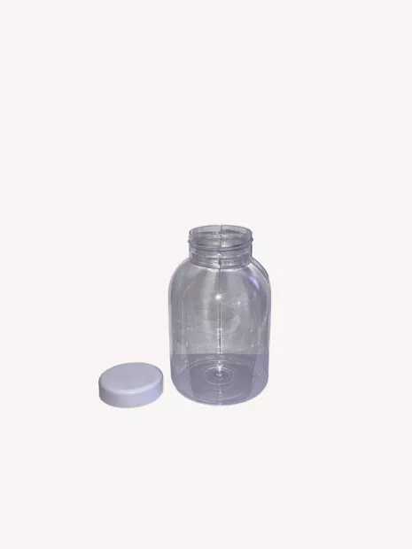 CAN 1100 ML CLEAR 55/100 x 160 MM INCLUDING WHITE SCREW CAP