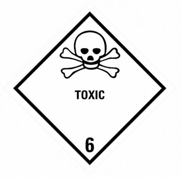 ADR STICKER - TOXIC SUBSTANCES NO. 6 (10 x 10CM) LABEL 29006