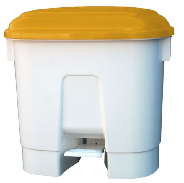 WASTE BASKET SARA 30 L, DIM. 51 X 37 X 47 CM WHITE-YELLOW