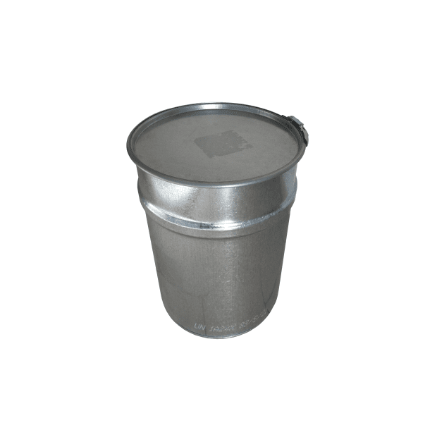 GALVANIZED BARREL 60L REMOVABLE LID UN1A2/X/83 370/395X530 MM WITHOUT HANDLES(2)