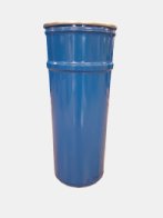 METAL BARREL 100l CONICAL REMOVABLE LID + LEVER RING UN X177/S 0,6/0,5/0,5 400/372X945 mm RAL5010/RAW WITHOUT HANDRAILS