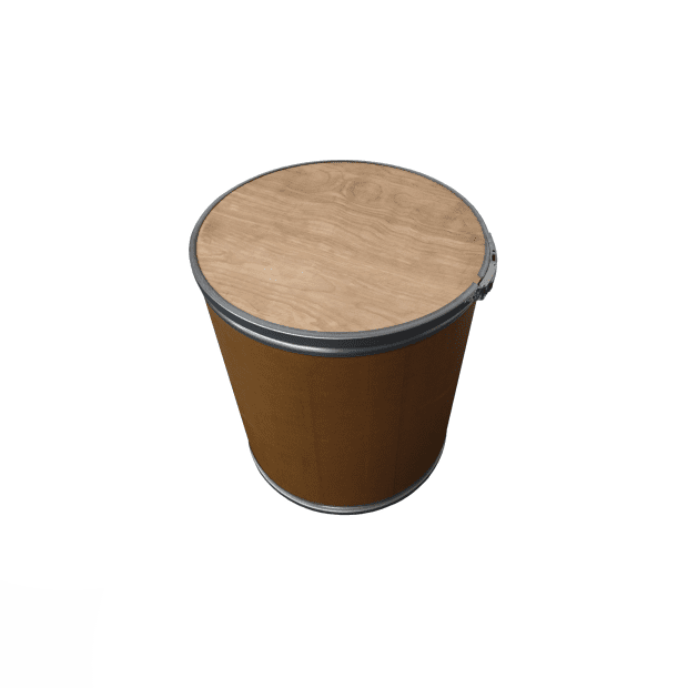 PAPERBOARD BARREL APPROX. 50L USED 360/390x460 MM PLYWOOD BOTTOM AND LID WITHOUT UN WITHOUT SEAL(2)